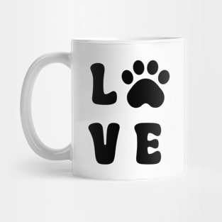 Love Dog Black Mug